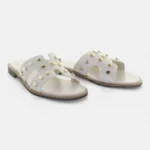 Sandali flat Kharisma off white con borchie art.2251 - immagine 3