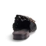 Sabot Exè in rafia nero con accessorio art.23008 - immagine 4