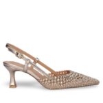 Slingback Exè platino con strass luminosi art.Alisa 410