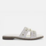 Sandali flat Kharisma off white con borchie art.2251