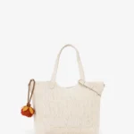Borsa a spalla Valentino rafia beige modello COURMAYEUR