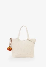 Borsa a spalla Valentino rafia beige modello COURMAYEUR