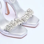 Sandali con tacco Albano Vanity gioiello argento art.7045 - immagine 4