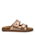 Sandalo Tommy Hilfiger doppio velcro laminato oro rosa art.34311