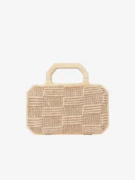 Borsa a mano Exè in rafia beige art.M006