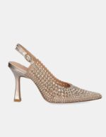 Slingback exè platino con strass luminosi art.Bella 528